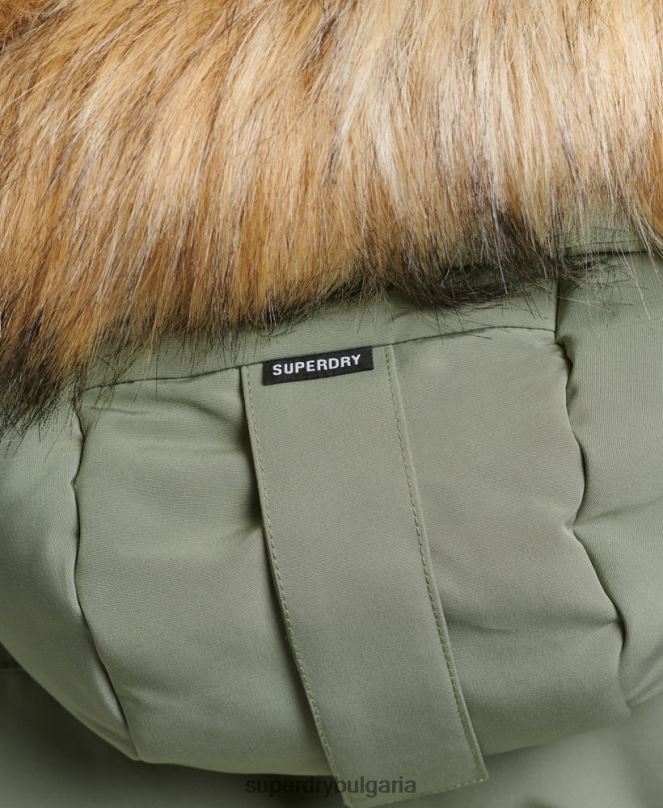 Superdry облекло N00H3655 каки Жени палто парка xpd everest