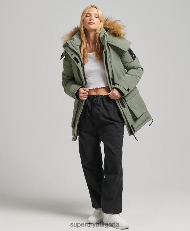 Superdry облекло N00H3655 каки Жени палто парка xpd everest
