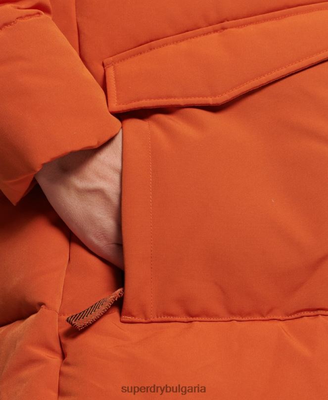 Superdry облекло N00H3673 оранжево Жени пухено палто everest longline