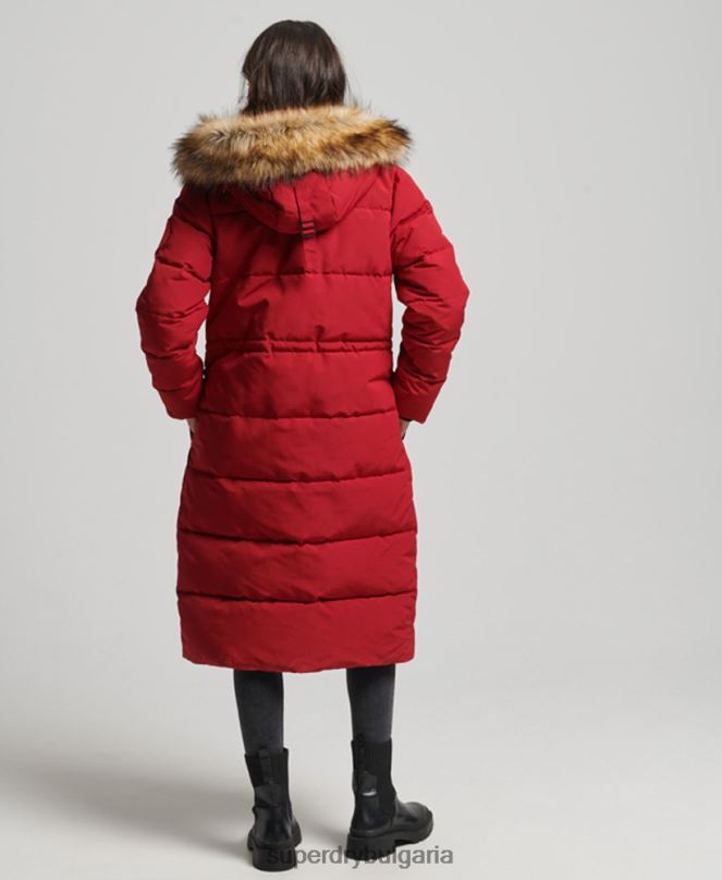 Superdry облекло N00H3682 червен Жени палто everest с парагади от изкуствена кожа