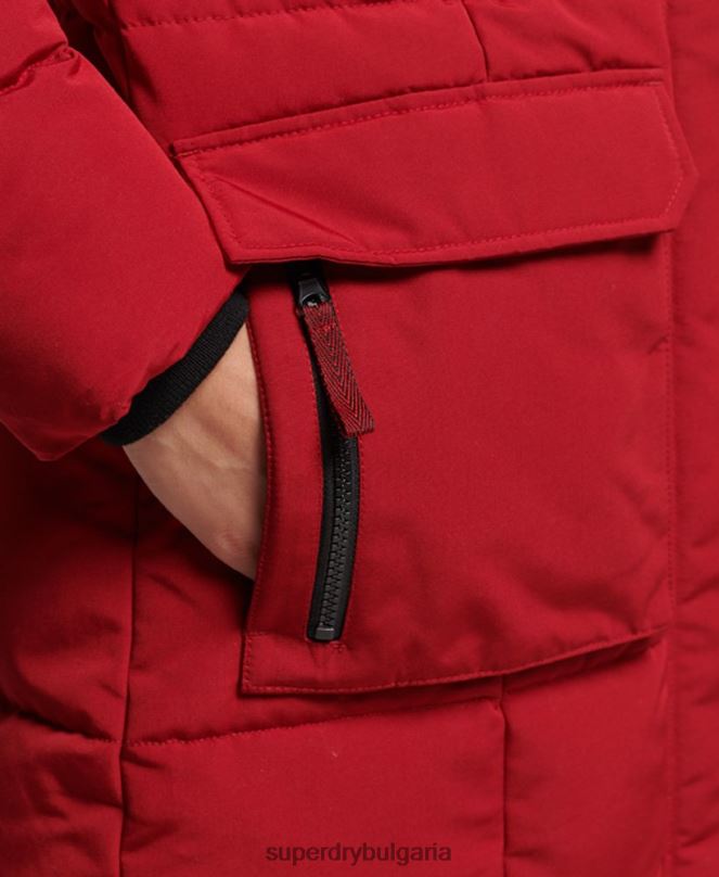 Superdry облекло N00H3682 червен Жени палто everest с парагади от изкуствена кожа