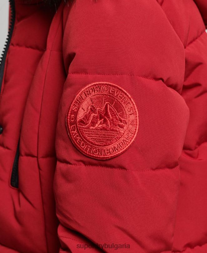Superdry облекло N00H3682 червен Жени палто everest с парагади от изкуствена кожа