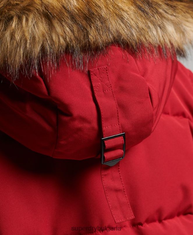 Superdry облекло N00H3682 червен Жени палто everest с парагади от изкуствена кожа