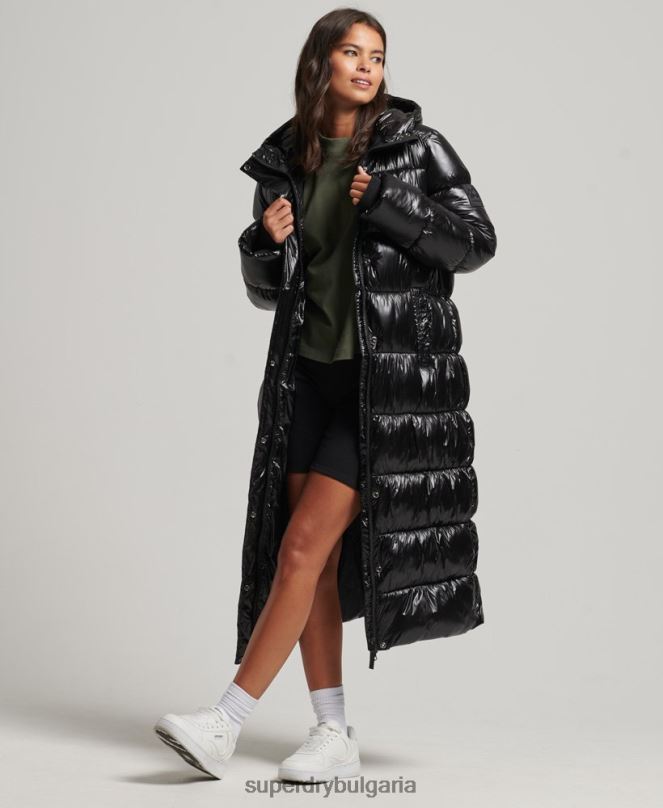 Superdry облекло N00H3683 черен Жени xpd спортно пухено палто с парагади