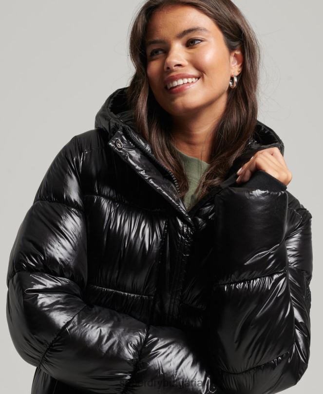Superdry облекло N00H3683 черен Жени xpd спортно пухено палто с парагади