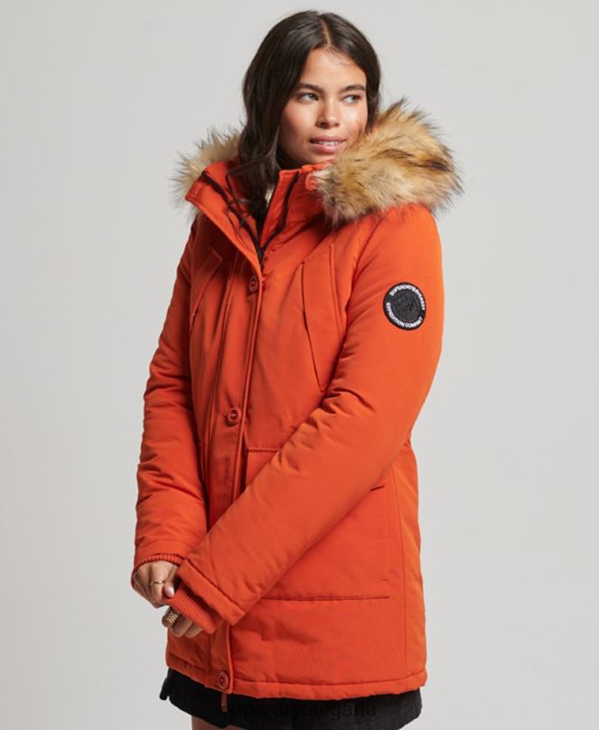 Superdry облекло N00H3684 оранжево Жени палто парка everest