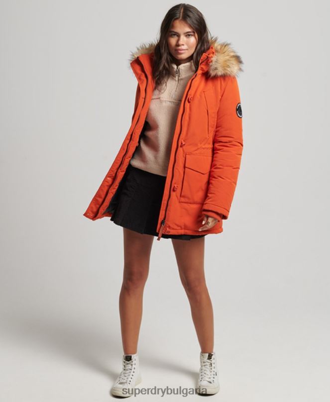 Superdry облекло N00H3684 оранжево Жени палто парка everest