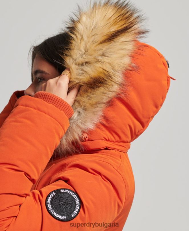 Superdry облекло N00H3684 оранжево Жени палто парка everest