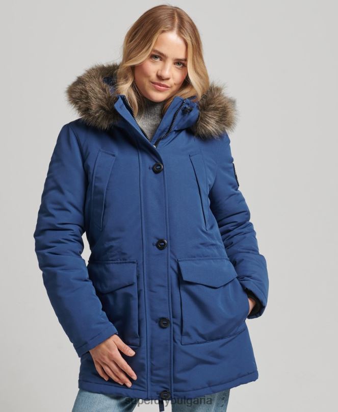 Superdry облекло N00H3685 военноморски флот Жени палто парка everest
