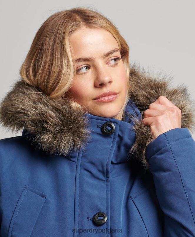 Superdry облекло N00H3685 военноморски флот Жени палто парка everest