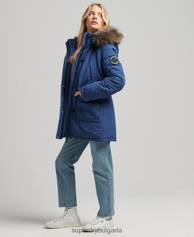 Superdry облекло N00H3685 военноморски флот Жени палто парка everest