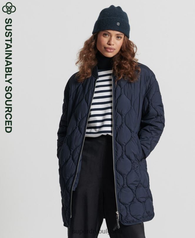 Superdry облекло N00H3694 военноморски флот Жени ватирано палто с парагади на studios