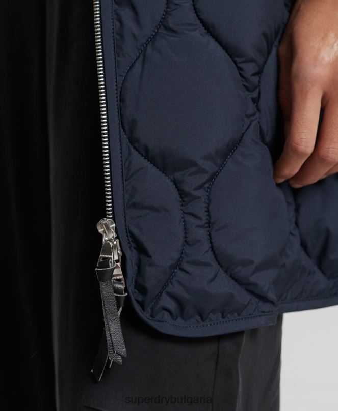 Superdry облекло N00H3694 военноморски флот Жени ватирано палто с парагади на studios