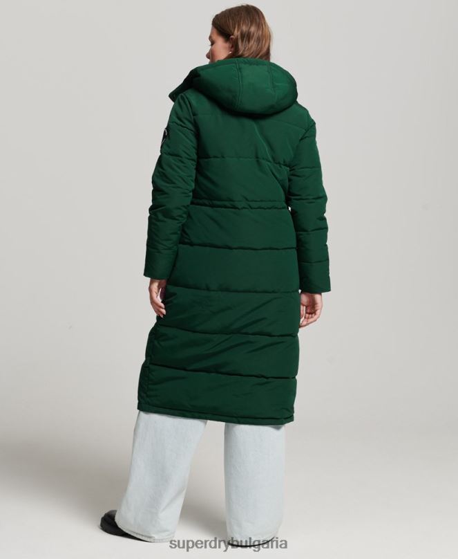 Superdry облекло N00H3704 зелено Жени пухено палто everest longline
