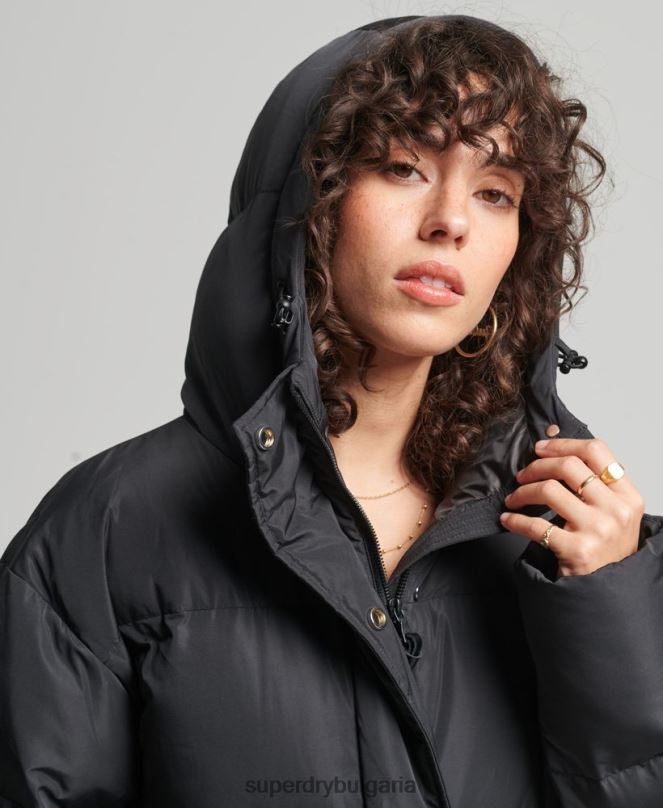 Superdry облекло N00H3706 черен Жени дълга завивка