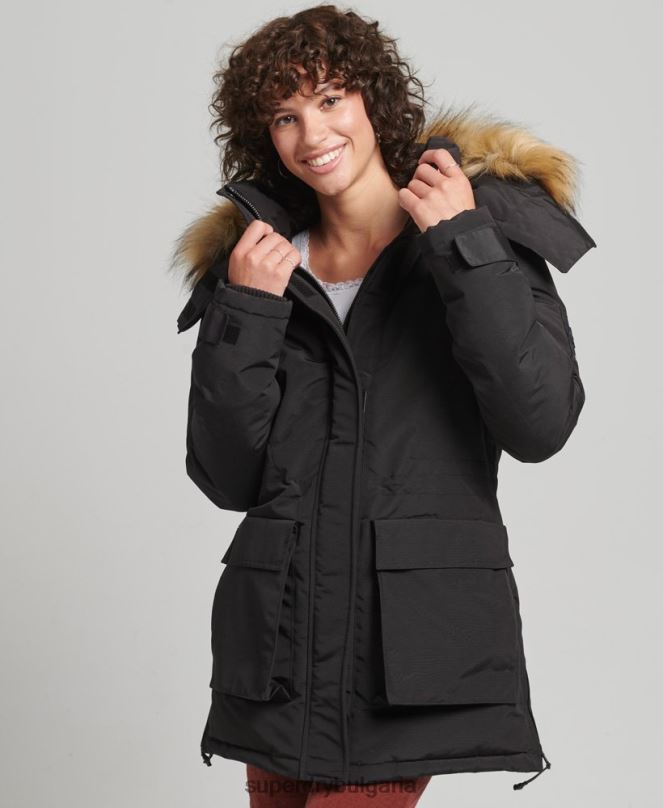 Superdry облекло N00H3740 черен Жени палто парка xpd everest