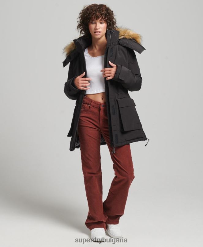 Superdry облекло N00H3740 черен Жени палто парка xpd everest