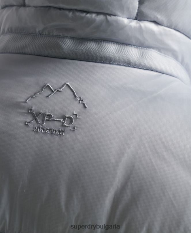Superdry облекло N00H3745 светло синьо Жени xpd спортно пухено палто с парагади