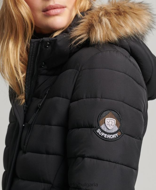 Superdry облекло N00H3777 черен Жени палто fuji супер парагади