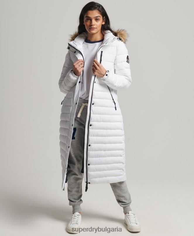 Superdry облекло N00H3778 бяло Жени палто fuji супер парагади