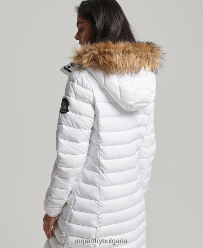Superdry облекло N00H3778 бяло Жени палто fuji супер парагади