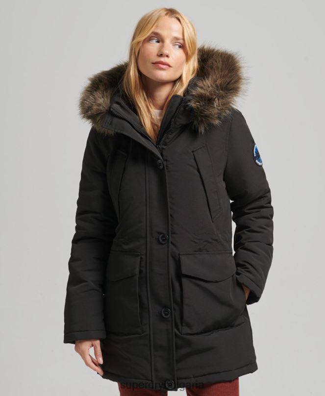 Superdry облекло N00H3780 тъмно сив Жени палто парка everest