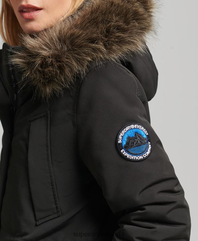 Superdry облекло N00H3780 тъмно сив Жени палто парка everest