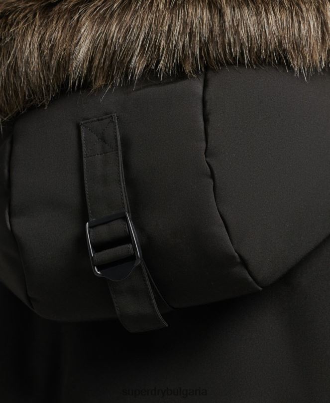 Superdry облекло N00H3780 тъмно сив Жени палто парка everest