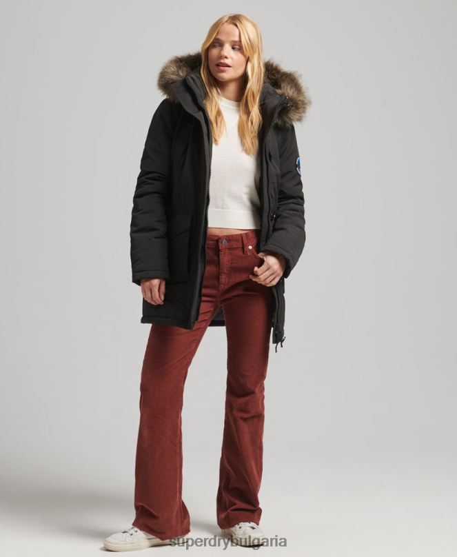 Superdry облекло N00H3780 тъмно сив Жени палто парка everest