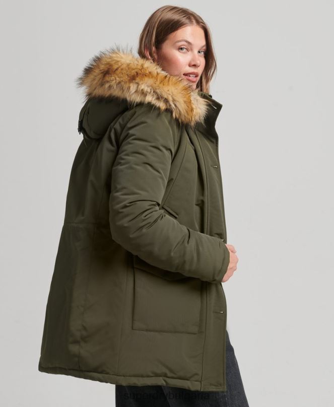 Superdry облекло N00H3781 зелено Жени палто парка everest