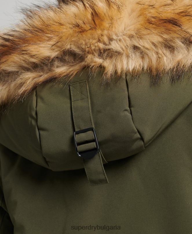 Superdry облекло N00H3781 зелено Жени палто парка everest
