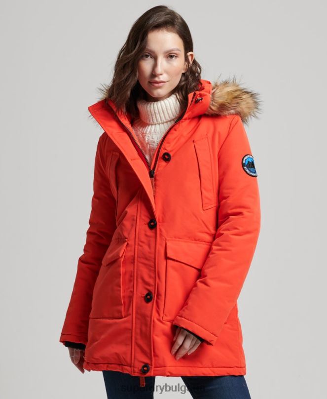 Superdry облекло N00H3785 оранжево Жени палто парка everest