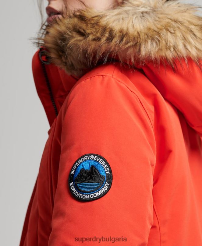 Superdry облекло N00H3785 оранжево Жени палто парка everest