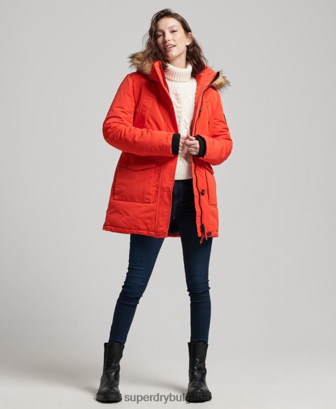 Superdry облекло N00H3785 оранжево Жени палто парка everest