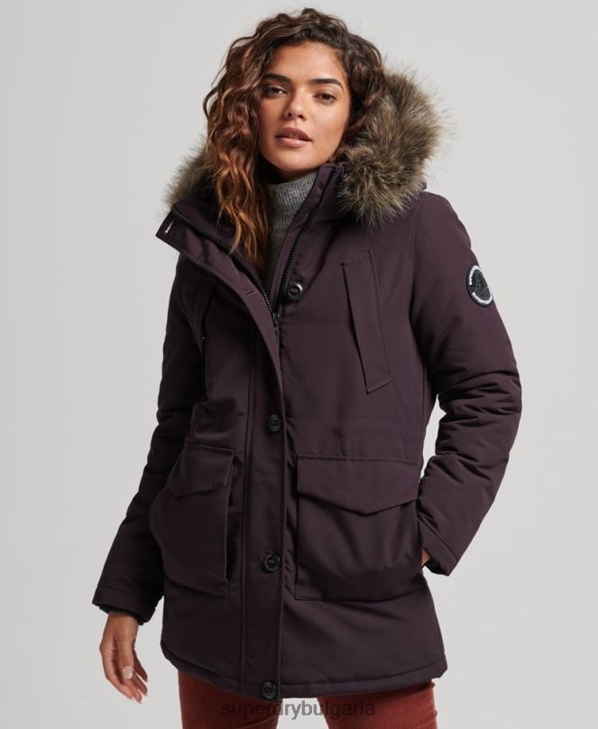 Superdry облекло N00H3786 лилаво Жени палто парка everest