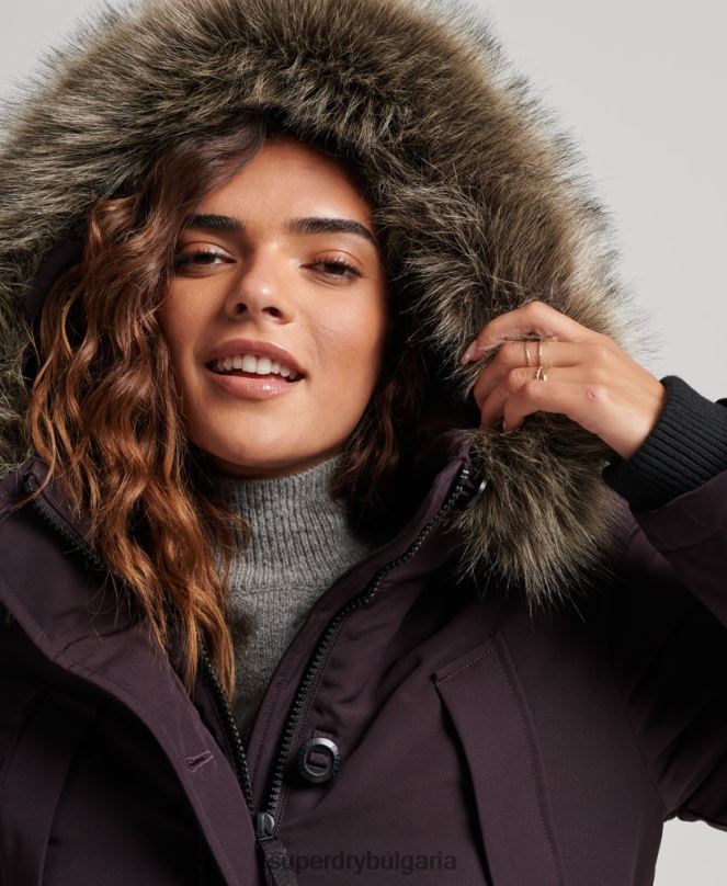 Superdry облекло N00H3786 лилаво Жени палто парка everest