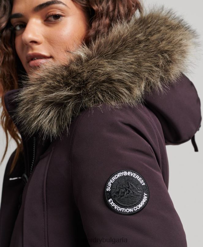 Superdry облекло N00H3786 лилаво Жени палто парка everest