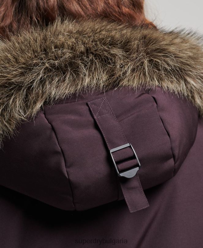 Superdry облекло N00H3786 лилаво Жени палто парка everest