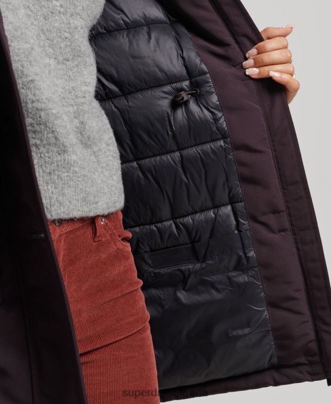 Superdry облекло N00H3786 лилаво Жени палто парка everest