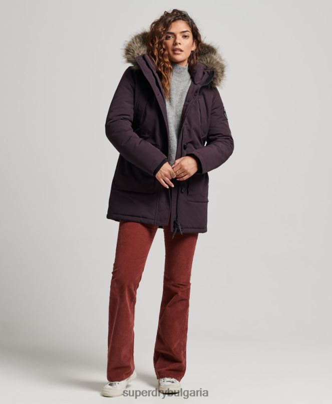 Superdry облекло N00H3786 лилаво Жени палто парка everest
