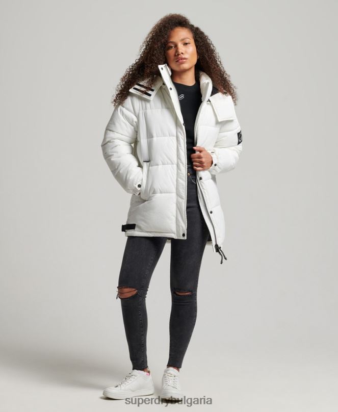 Superdry облекло N00H3791 бяло Жени експедиционно палто с подплата