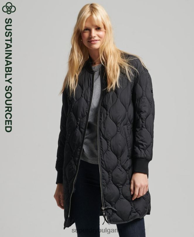 Superdry облекло N00H3798 черен Жени ватирано палто с парагади на studios