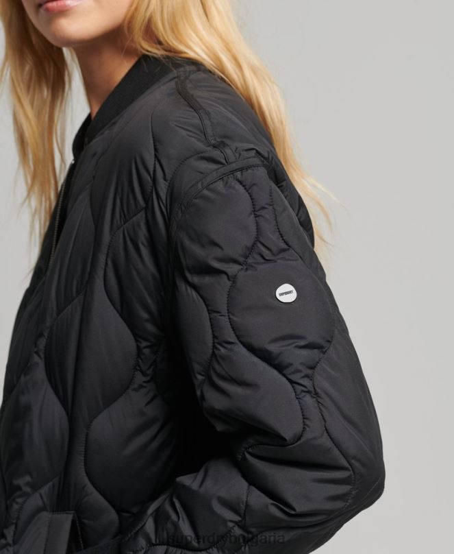 Superdry облекло N00H3798 черен Жени ватирано палто с парагади на studios