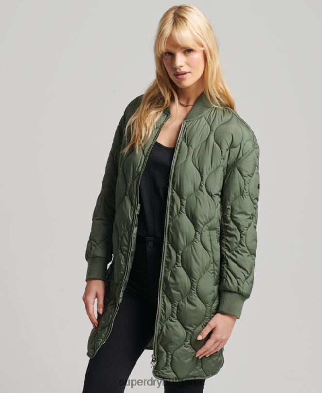 Superdry облекло N00H3799 зелено Жени ватирано палто с парагади на studios