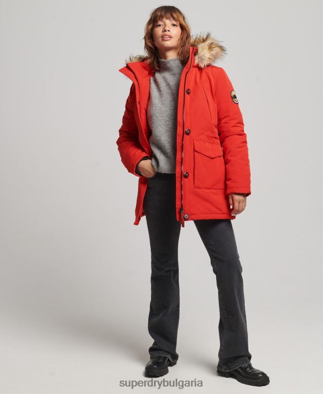 Superdry облекло N00H3808 червен Жени палто парка everest