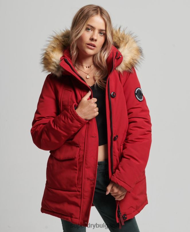 Superdry облекло N00H3809 червен Жени палто парка everest