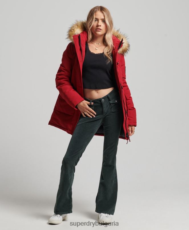 Superdry облекло N00H3809 червен Жени палто парка everest