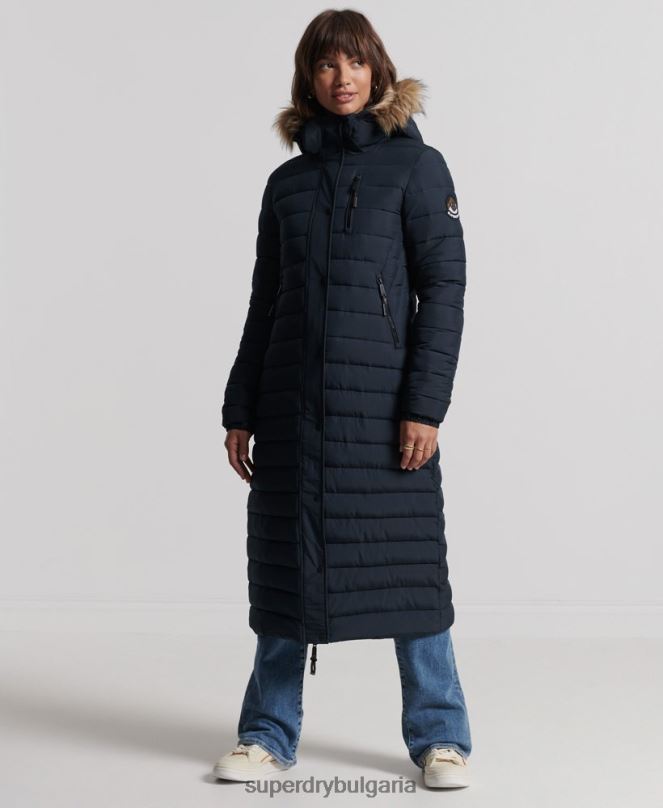 Superdry облекло N00H3816 военноморски флот Жени палто fuji супер парагади