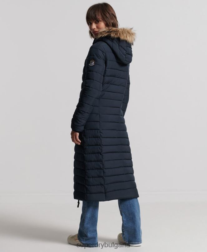 Superdry облекло N00H3816 военноморски флот Жени палто fuji супер парагади