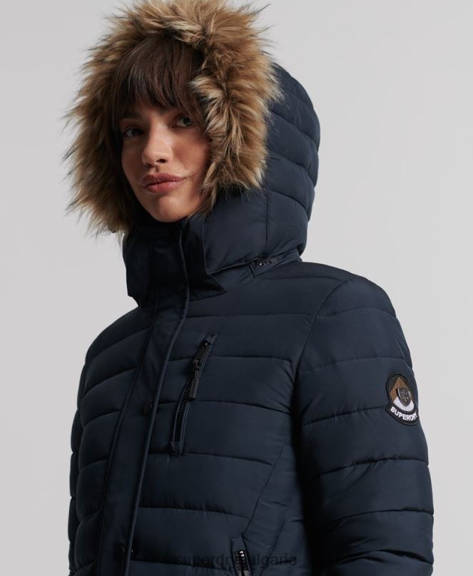 Superdry облекло N00H3816 военноморски флот Жени палто fuji супер парагади